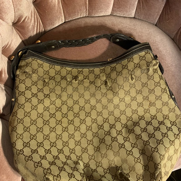 Gucci brown / beige GG canvas Hobo purse. - Picture 12 of 12